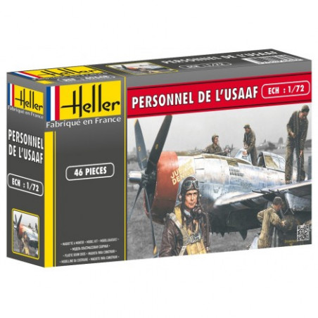 Figurines Militaires HELLER 1/72 - Personnel U.S.A.A.F. (46 Pièces), Réf. 79648, Neuf