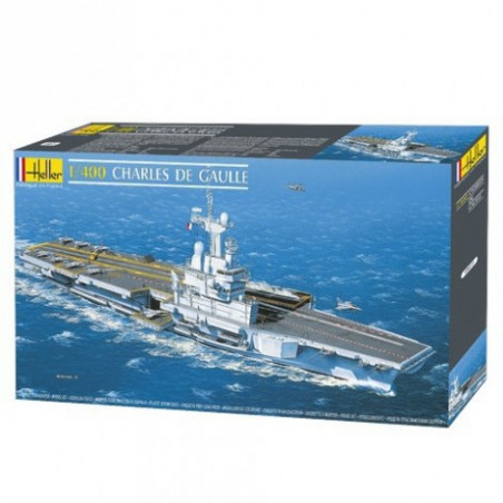 Maquette Bateau Heller Charles De Gaulle 1/400 - Porte-avions 66 Cm - Neuf