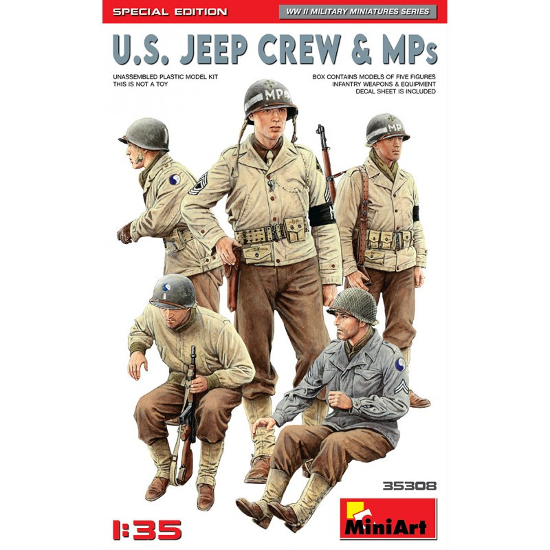 Maquette figurines Miniart 35308 1/35 US Jeep Crew